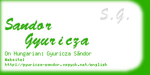 sandor gyuricza business card